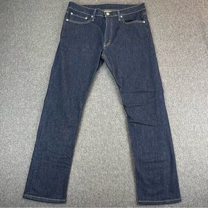 Levis 513 Jeans Men 34x32 Blue Slim Straight Leg Dark Wash Stretch EUC